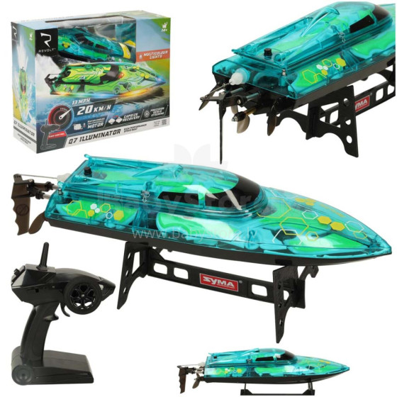 Ikonka Art.KX3662 Remote control RC boat Revolt ILLUMINATOR green