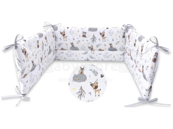 MimiNu Cotton Bed Bumper Art.183214 Бортик-охранка для детской кроватки с рюшей 360 см