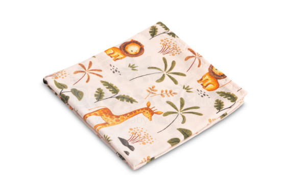 MUSLIN SWADDLE BLANKET 70X80 CM CUTE SAFARI