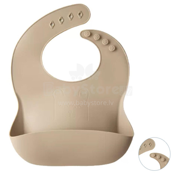 Little Eater Art.bib06 Beige Silicone bib