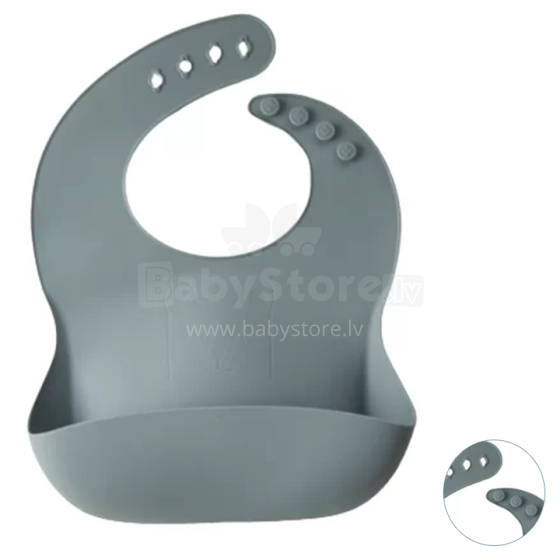 Little Eater Art.bib07 Grey Silicone bib