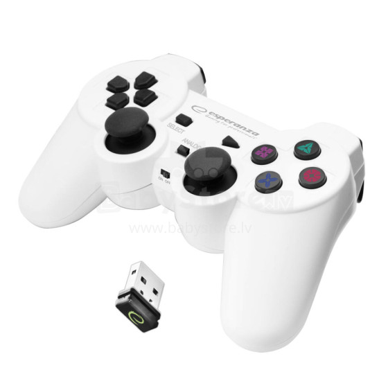 ESPERANZA WIRELESS GAMEPAD 2.4GHZ PS3/PC USB GLADIATOR WHITE/BLACK