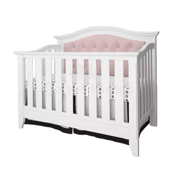 Lepinkids Bed  Art.MO-17 White/Pink Детская деревянная кроватка 140x70см