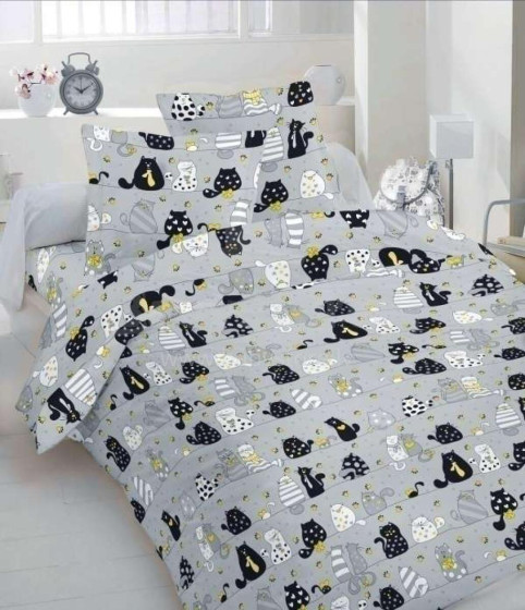 Vasilek Bedding Set  Art.183781  Хлопковое постельное белье из 3-х частей 143х215/50x70см