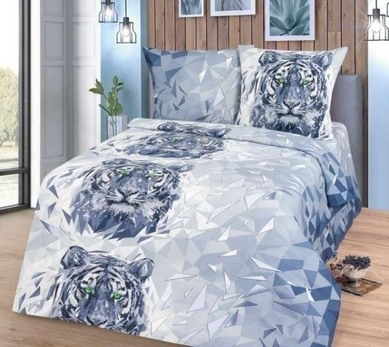 Vasilek Bedding Set  Art.183781 Pūkuotuko medvilnės patalynės komplektas 143х215/50x70