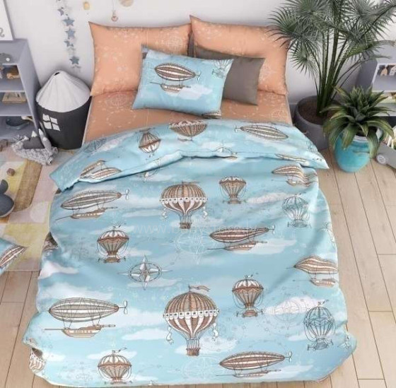 Vasilek Bedding Set  Art.183781  Хлопковое постельное белье из 3-х частей 143х215/70x70см