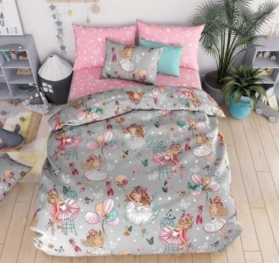 Vasilek Bedding Set  Art.183779 Pūkuotuko medvilnės patalynės komplektas 143х215/70x70