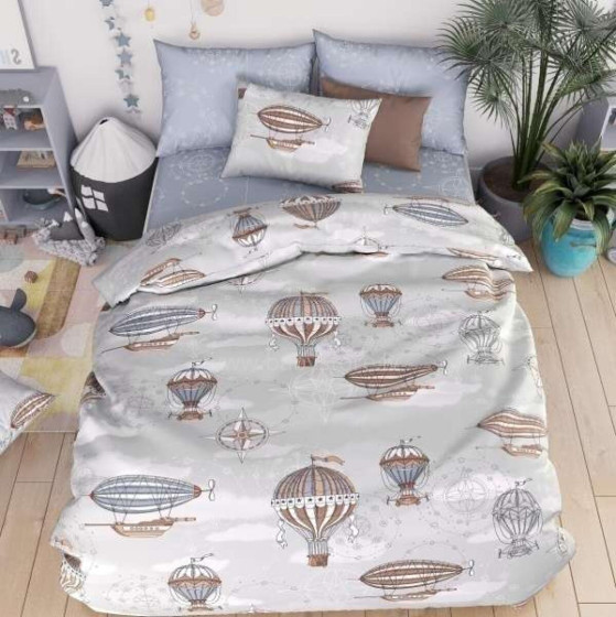 Vasilek Bedding Set  Art.183781 Kokvilnas gūltas veļas komplekts no 3 daļam 143х215/70x70cm