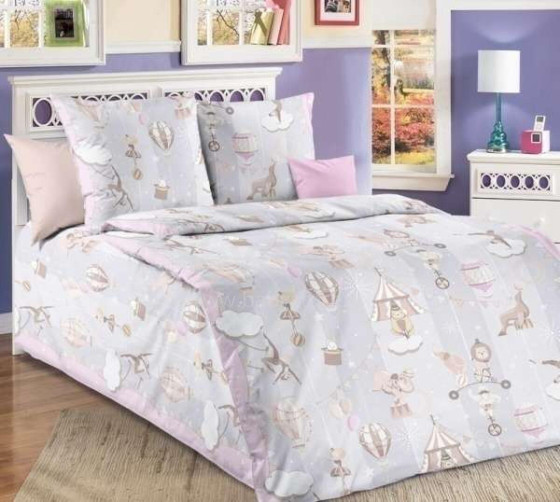 Vasilek Bedding Set  Art.183792  Хлопковое постельное белье из 3-х частей 147х112/40x60см