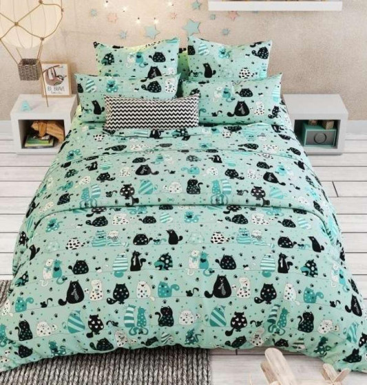 Vasilek Bedding Set  Art.183781  Хлопковое постельное белье из 3-х частей 143х215/50x70см