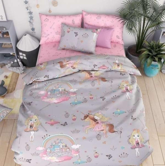 Vasilek Bedding Set  Art.183781  Хлопковое постельное белье из 3-х частей 143х215/70x70см