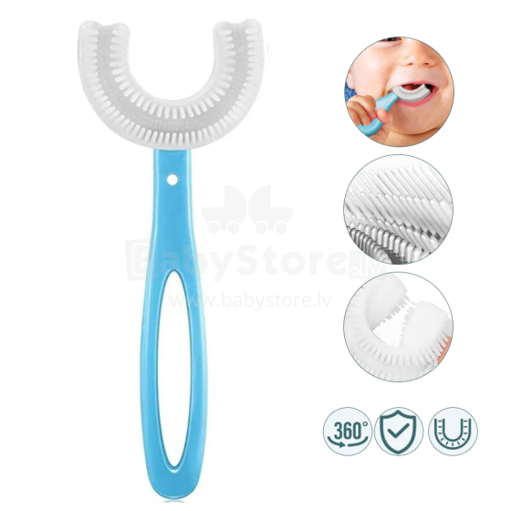 Bebe Basic Kids U-Shaped Toothbrush Art.Y5002 Col.Blue formos dantų šepetėlis