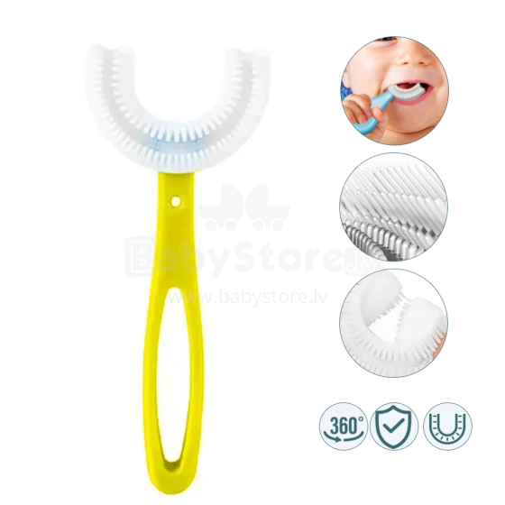 Bebe Basic Kids U-Shaped Toothbrush Art.Y5002 Col.Yellow