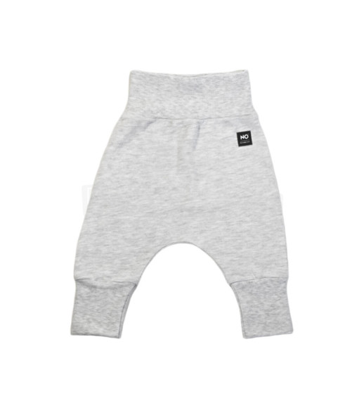 La Bebe™ NO Baby Pants Art.184105 Grey Zīdaiņu bikses ar plato jostu bez pēdiņam no kokvilnas