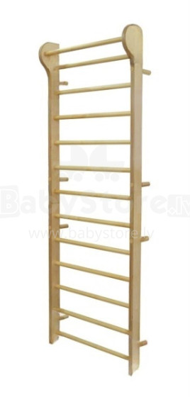 Climbing Rack Col.001 Zviedru sienas koka kāpnes ar izliekumu 150x67x10 cm