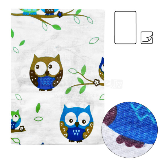 La Bebe™ Cotton 75x100 Art.184572 Owl  Детский хлопковый пододеяльник 75x100см