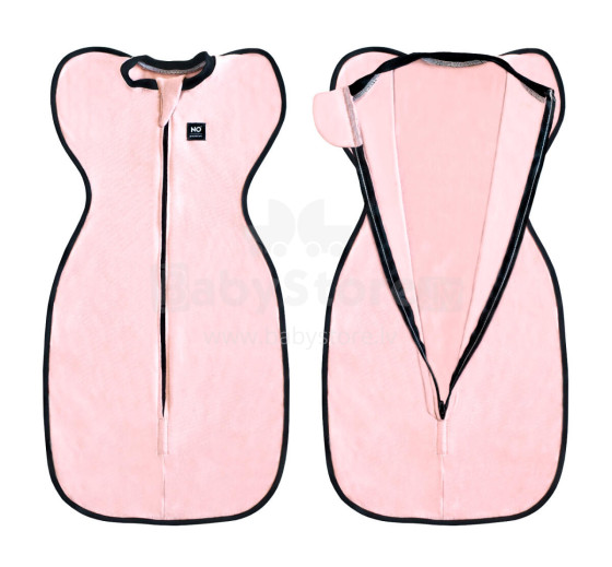 La Bebe™ NO Swaddle Up S Art.184767 Light Pink Хлопковая пелёнка-спальный мешок для комфортного сна, пеленания S раз.