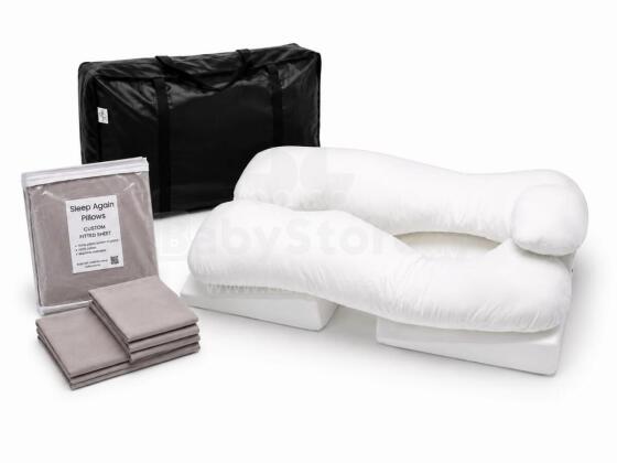 Basic CS Lline Care & Support Set Sleep Again Surgery Pillow Art.184776 White „Sleep Again“ ortopedinių pagalvių komplektas su pleišto formos pagrindu patogiam miegui ir atsigavimui po operac