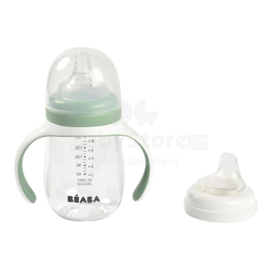 Beaba Art.913531 SAGE GREEN Mokomasis puodelis 2in1 210 ml