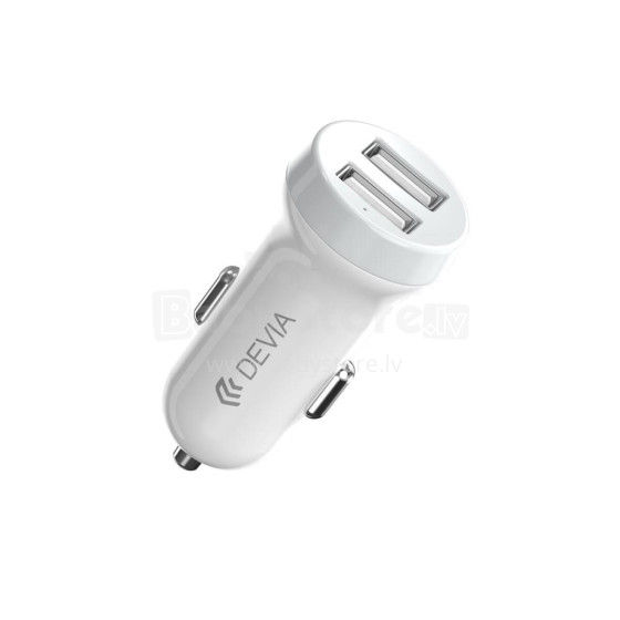 Devia Smart series car charger suit for Lightning (5V3.1A,2USB) white