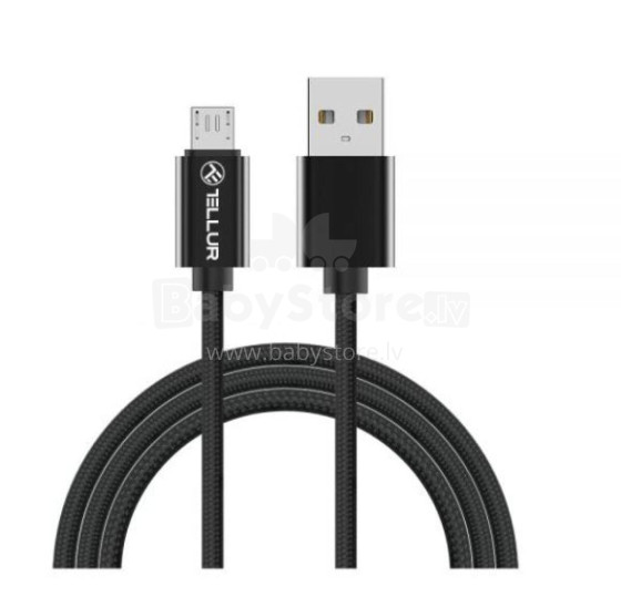 Tellur Data cable, USB to Micro USB, Nylon Braided, 1m black