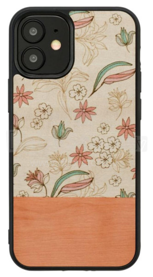 MAN&WOOD case for iPhone 12 mini pink flower black