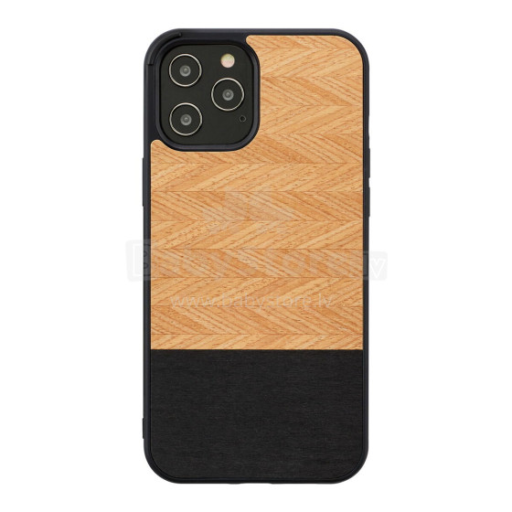 MAN&WOOD case for iPhone 12/12 Pro herringbone nero black