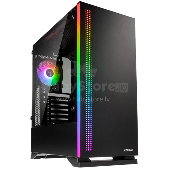 Zalman S5 Black ATX, RGB fan + fan, T/G