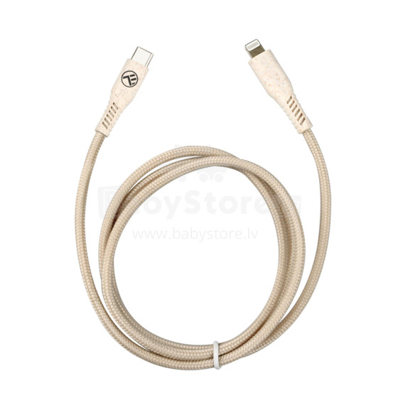 Tellur Green Data Cable Type-C To Lightning 2.4A PD20W 1m nylon Cream