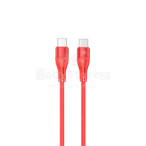 Tellur Silicone Type-C to Type-C Cable PD60W 1m Red