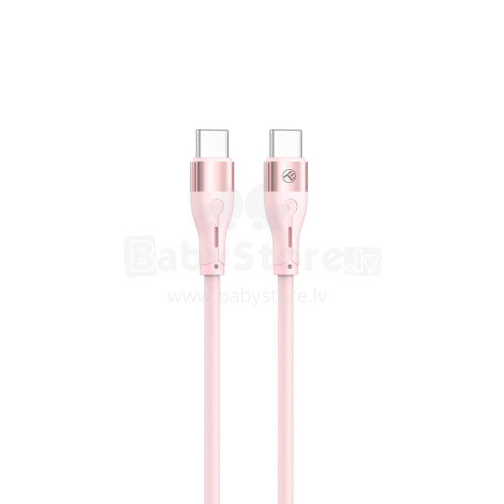 Tellur Silicone Type-C to Type-C Cable PD60W 1m Pink