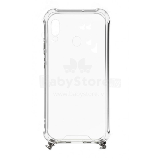 Samsung A20e Silicone TPU Transparent with Necklace Strap Space Gray