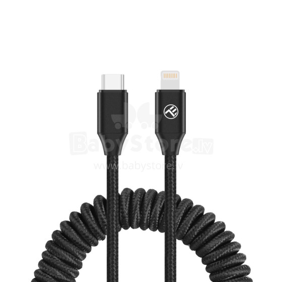 Tellur Extendable USB-C to Lightning Cable PD27W up to 1.8m Black