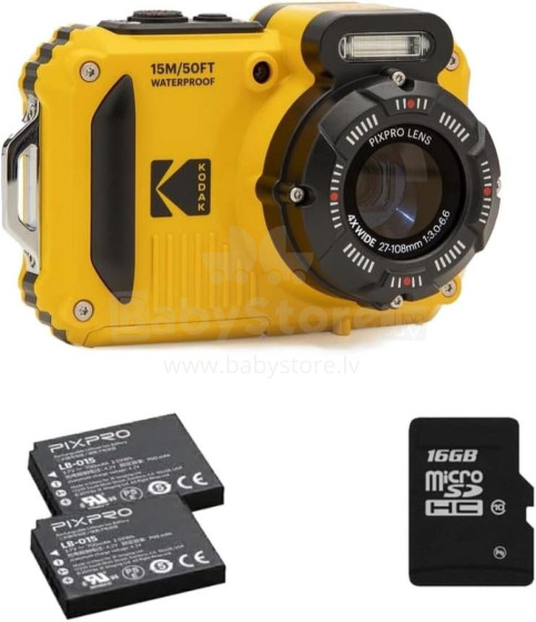 Kodak WPZ2 Yellow + 2 16GB SD Card + 2nd Battery