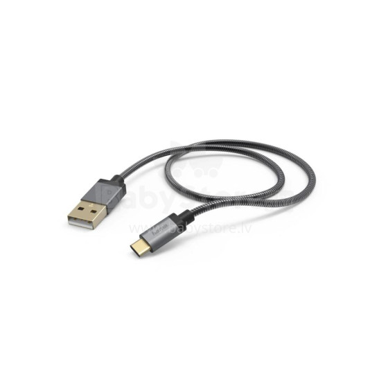 Hama 00173636 Metal Charging/Data Cable, USB Type-C 1.5m anthracite