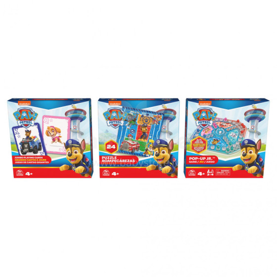 SPINMASTER GAMES spēļu komplekts Paw Patrol, 3 spēles, 6066829