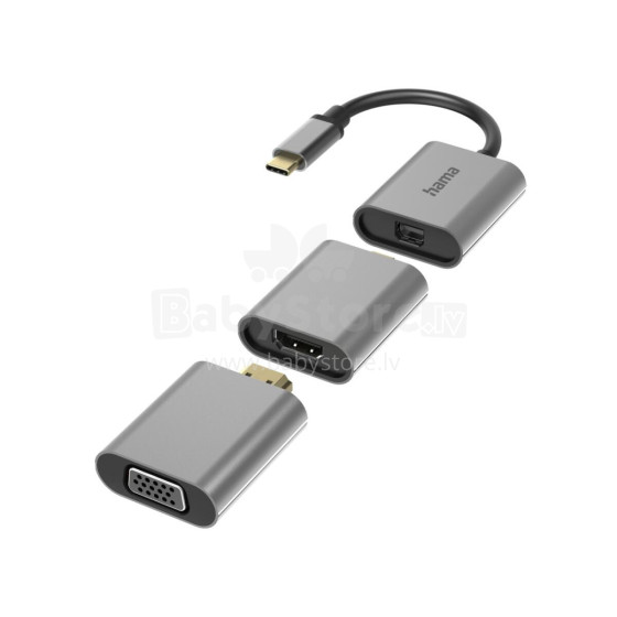 Hama 00200306 6in1 Adapter Connect2Go, USB-C, Mini-DisplayPort, HDMI, VGA