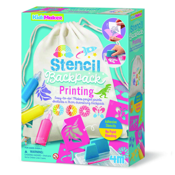 4M KidzMaker DIY set Stencil Backpack Printing