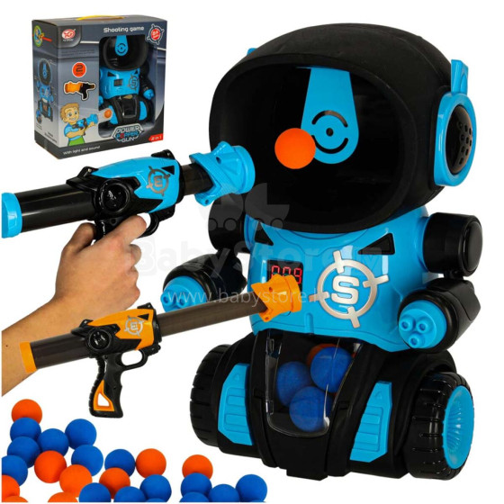 Ikonka Art.KX3636 Hungry robot target shooting arcade game set gun + balls