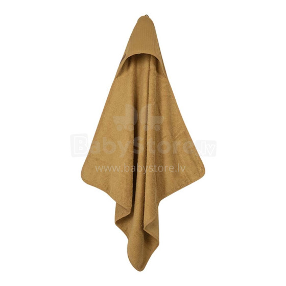 Little Dutch Hooded Towel  Art.TE50630180 Pure Ochre  Детское Полотенце после купания с капюшоном 75x75см