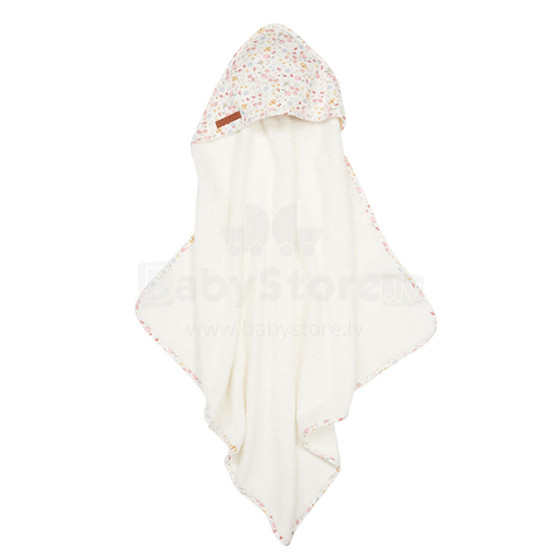 Little Dutch Hooded Towel  Art.TE50951450 Flower Butterflies Детское Полотенце после купания с капюшоном 100x100см