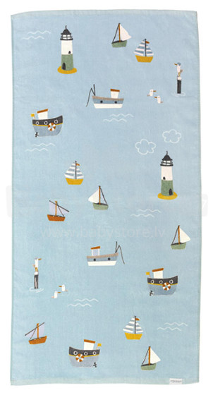 Little Dutch Beach Towel  Art.125100 Sailor Boy  Vaikiškas rankšluostis su gobtuvu 60x120 cm