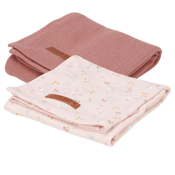 Little Dutch Muslin Swaddles Art.TE50321556 Pink Flowers   (70x70 cm)