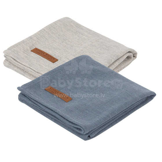 Little Dutch Muslin Swaddles Art.TE50330143 Pure Blue Высококачественная муслиновая пелёнка из бамбука, 2 шт. (70x70 см)