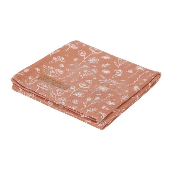 Little Dutch Muslin Swaddles Art.TE50421061 Flower Rust Высококачественная муслиновая пелёнка из бамбука, 1 шт. (120x120 см)