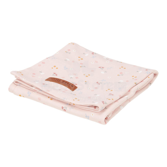 Little Dutch Muslin Swaddles Art.TE50421550 Pink Flowers   Высококачественная муслиновая пелёнка из бамбука, 1 шт. (120x120 см)