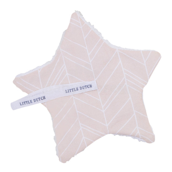 Little Dutch  Pacifier Cloth Art.3931 Pink Leaves Klipsis bērnu knupītim no dabiska kokvilna