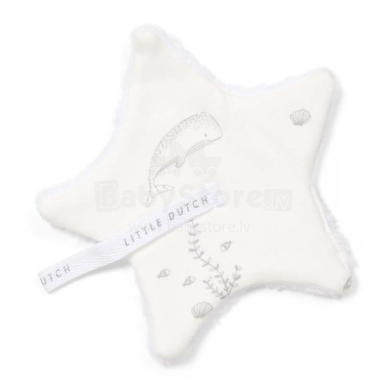 Little Dutch  Pacifier Cloth Art.TE20220690 White Ocean Клипса для детской пустышки из натурального хлопка