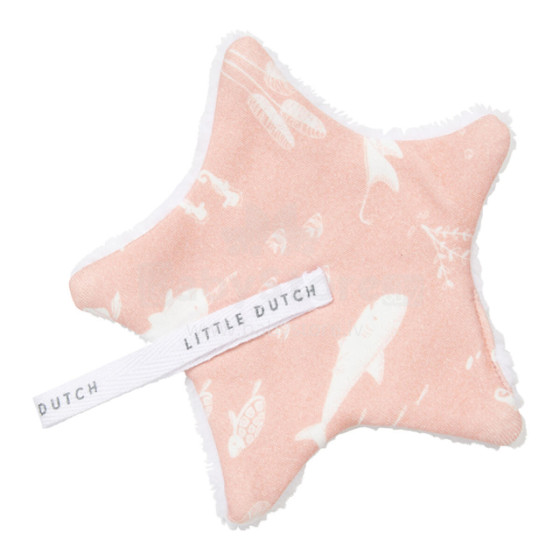 Little Dutch  Pacifier Cloth Art.TE20220650 Ocean Pink  Клипса для детской пустышки из натурального хлопка