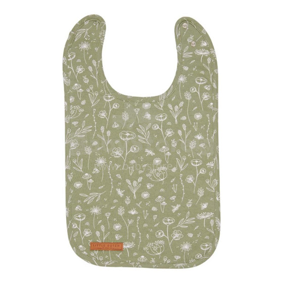 Little Dutch Bib Art.TE50221011 Flowers Olive Bērnu lacīte / priekšautiņš vidējais frote